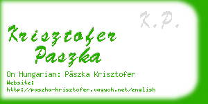 krisztofer paszka business card
