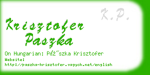 krisztofer paszka business card